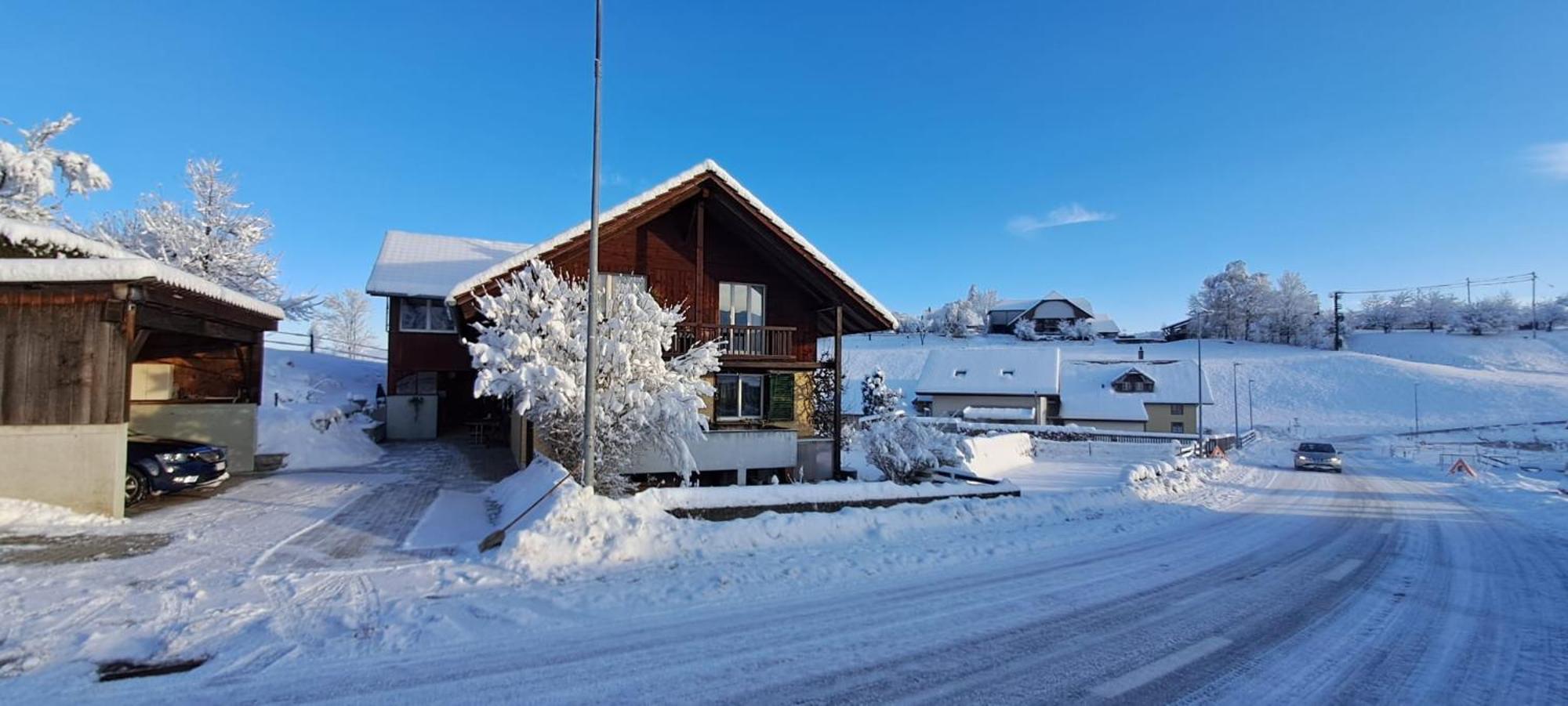 Naturnahe Familienwohnung Ruschegg Exterior foto
